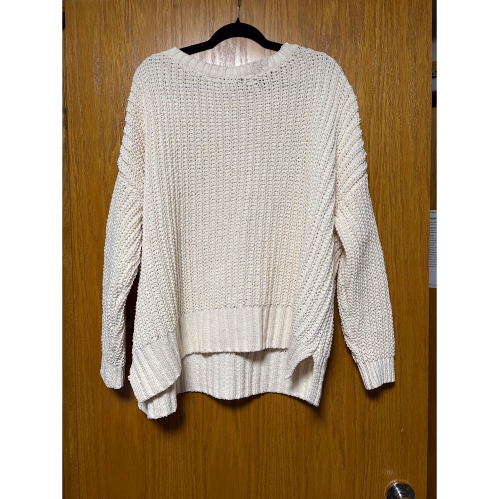 American Eagle Cream‎ Chunky Knit Oversized Sweater Top Womens Small - Picture 3 of 7